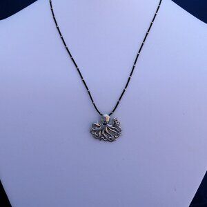 Adorable Sterling Silver Octopus Pendant Necklace